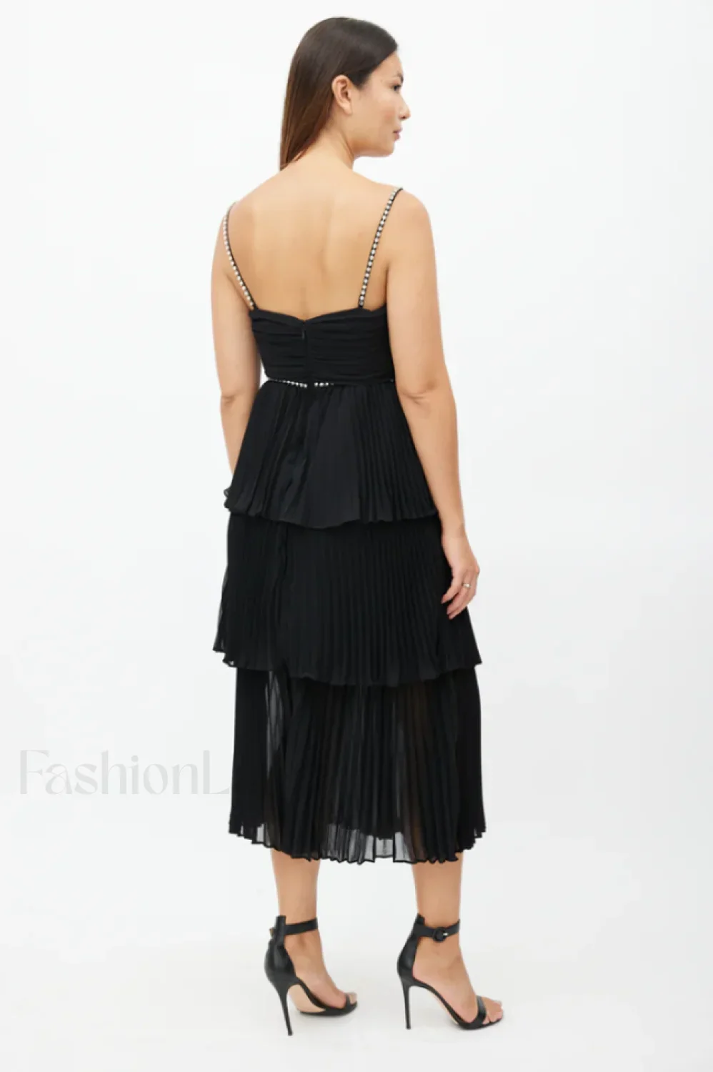 Rochie Black Tiered Charming Jewel Chiffon Dress - Image 13