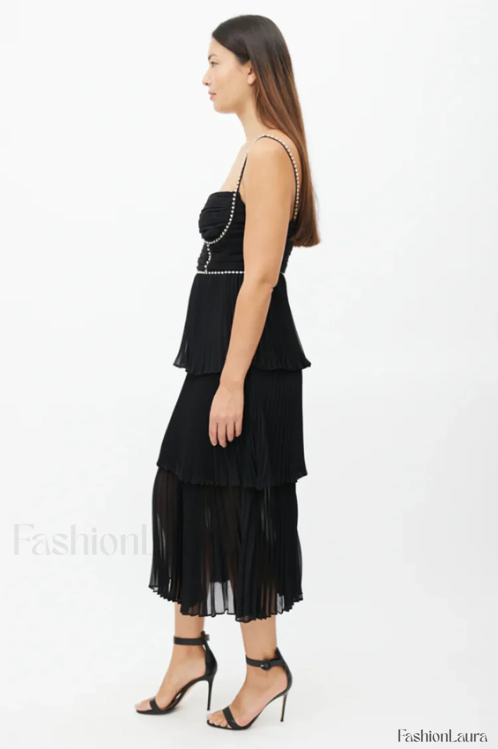 Rochie Black Tiered Charming Jewel Chiffon Dress - Image 27