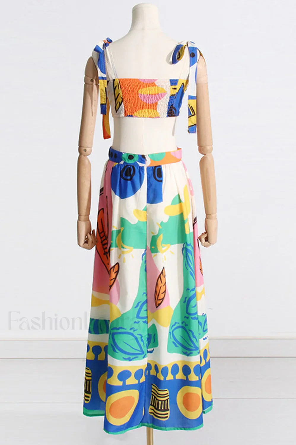 Printed Crop Top Charming + Midi Skirt Set - Image 8