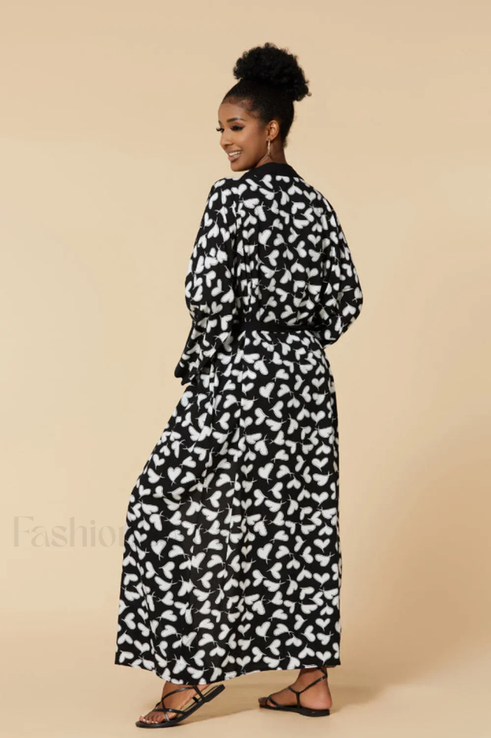 Print Belted Stylish Kimono Dress - Image 29