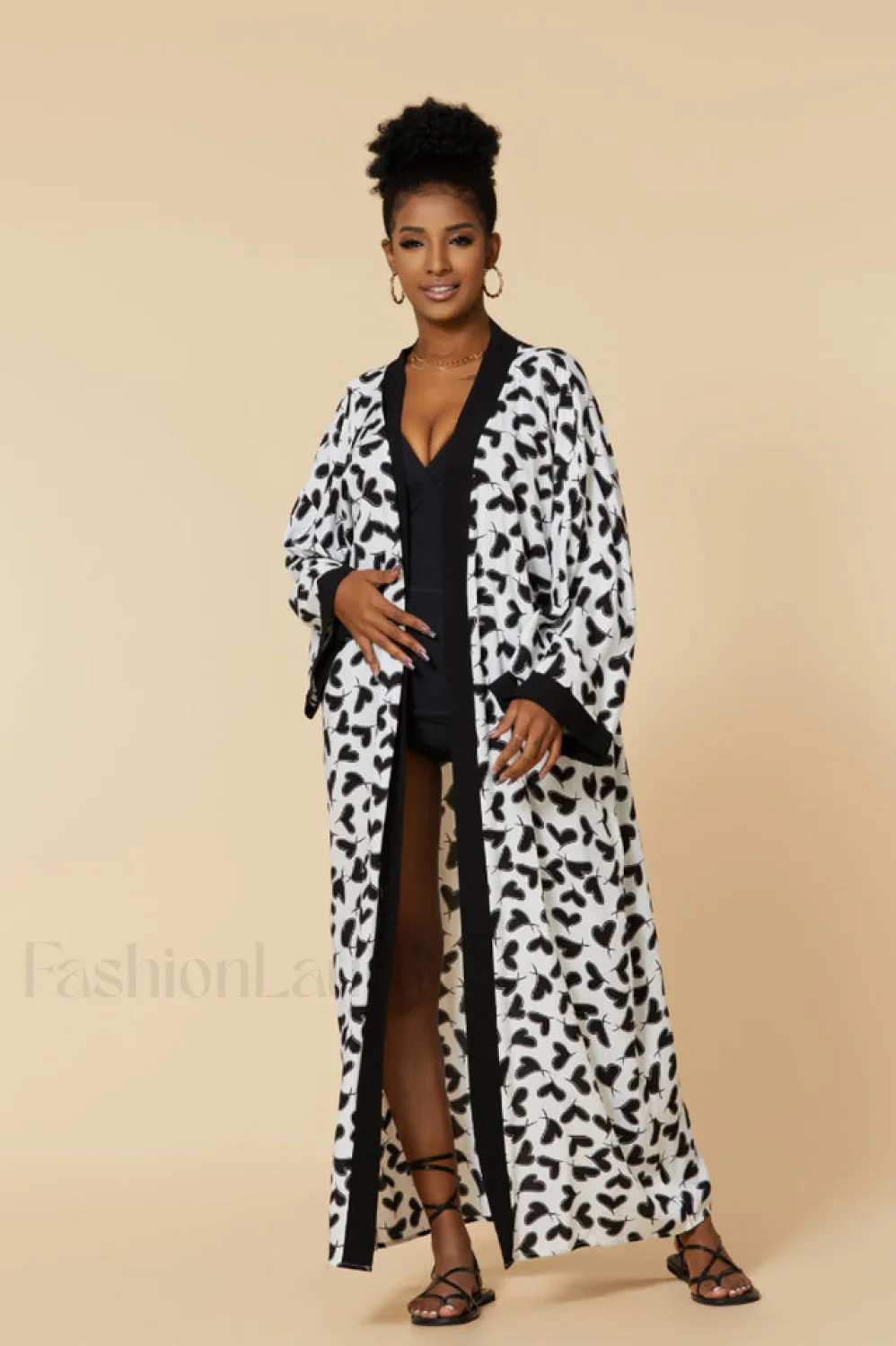 Print Belted Stylish Kimono Dress - Image 46
