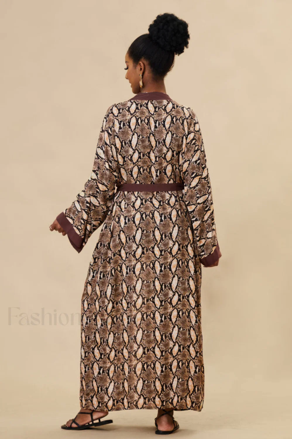 Print Belted Stylish Kimono Dress - Image 48