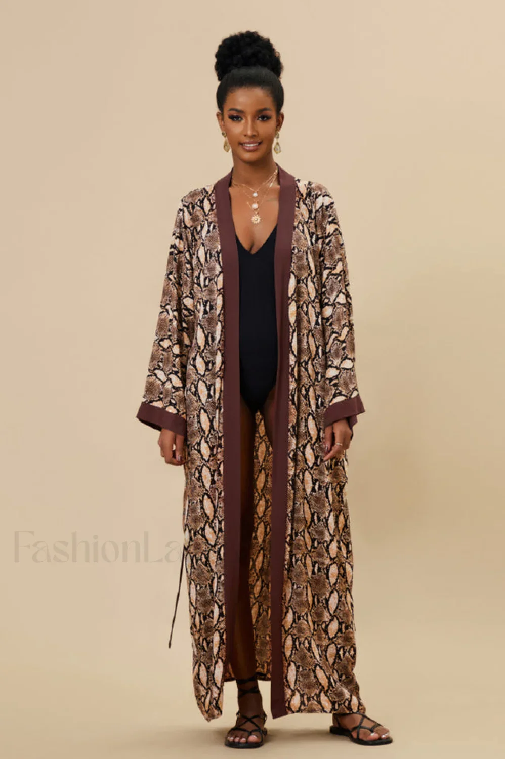 Print Belted Stylish Kimono Dress - Image 51