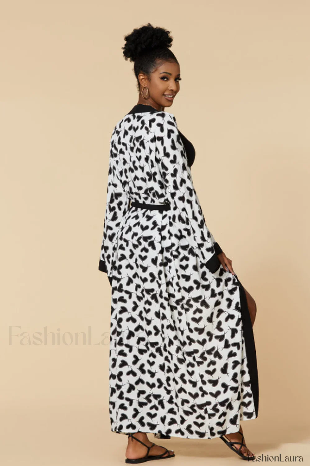 Print Belted Stylish Kimono Dress - Image 75