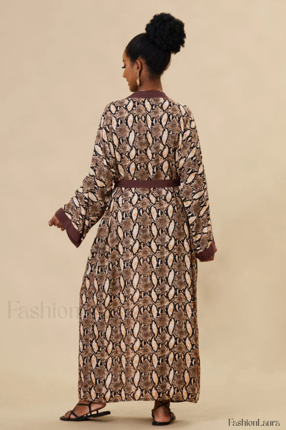 Print Belted Stylish Kimono Dress - Image 79