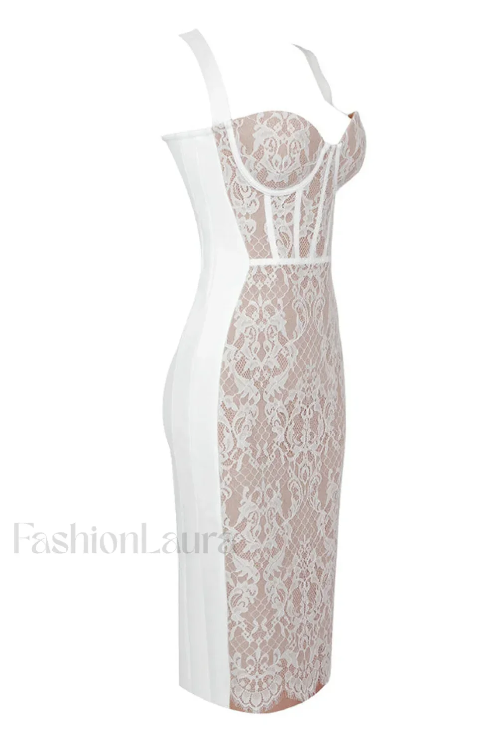 Poem Sling Stylish Dress With Lace - Image 10