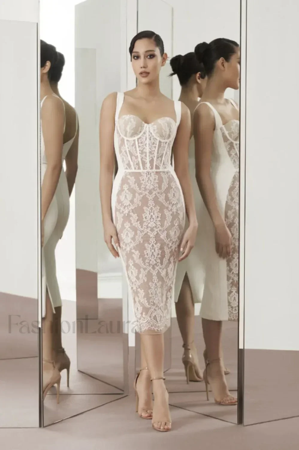 Poem Sling Stylish Dress With Lace - Image 4