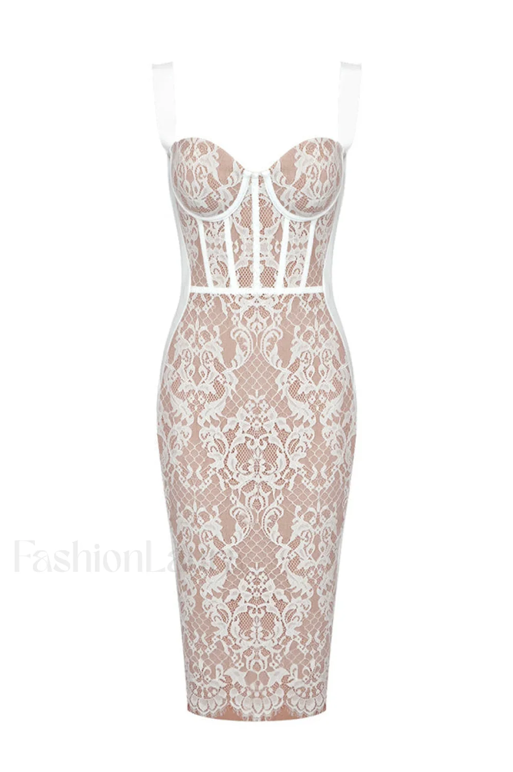 Poem Sling Stylish Dress With Lace - Image 43