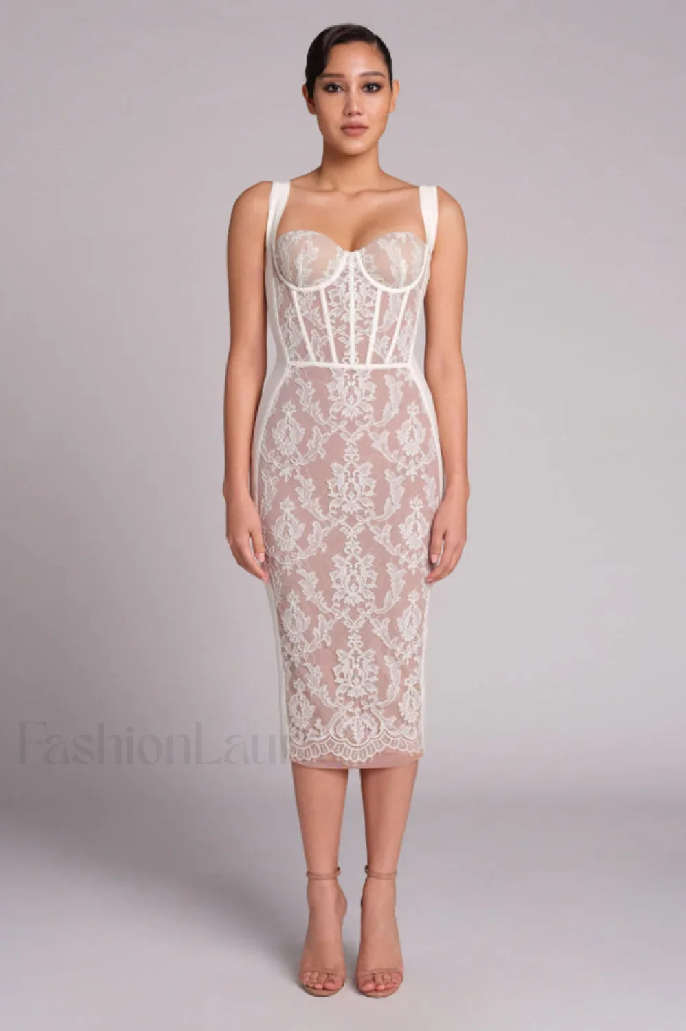 Poem Sling Stylish Dress With Lace - Image 51