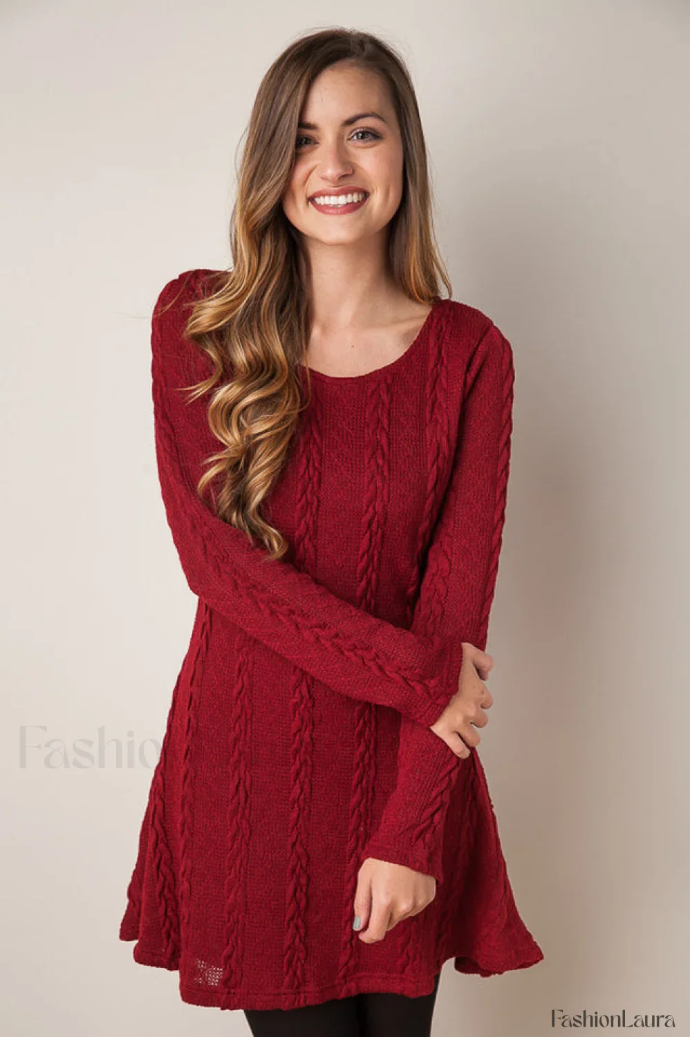 Plus Size Casual Charming S-3XL Sweater Dress - Image 12