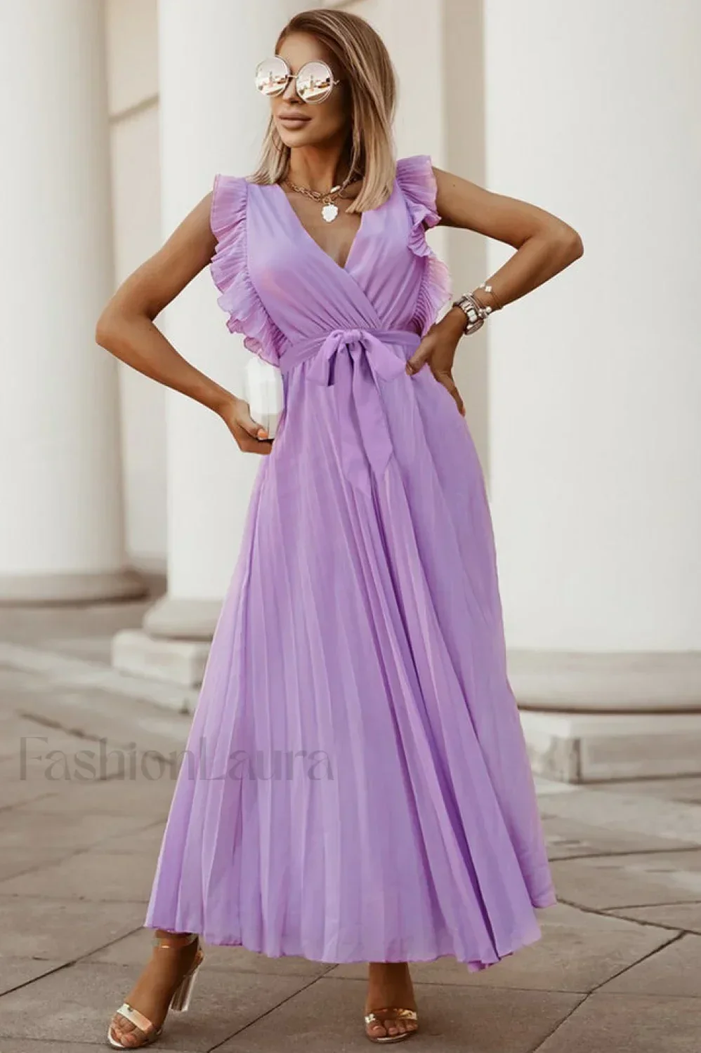 Pleated Elegant Maxi Dress