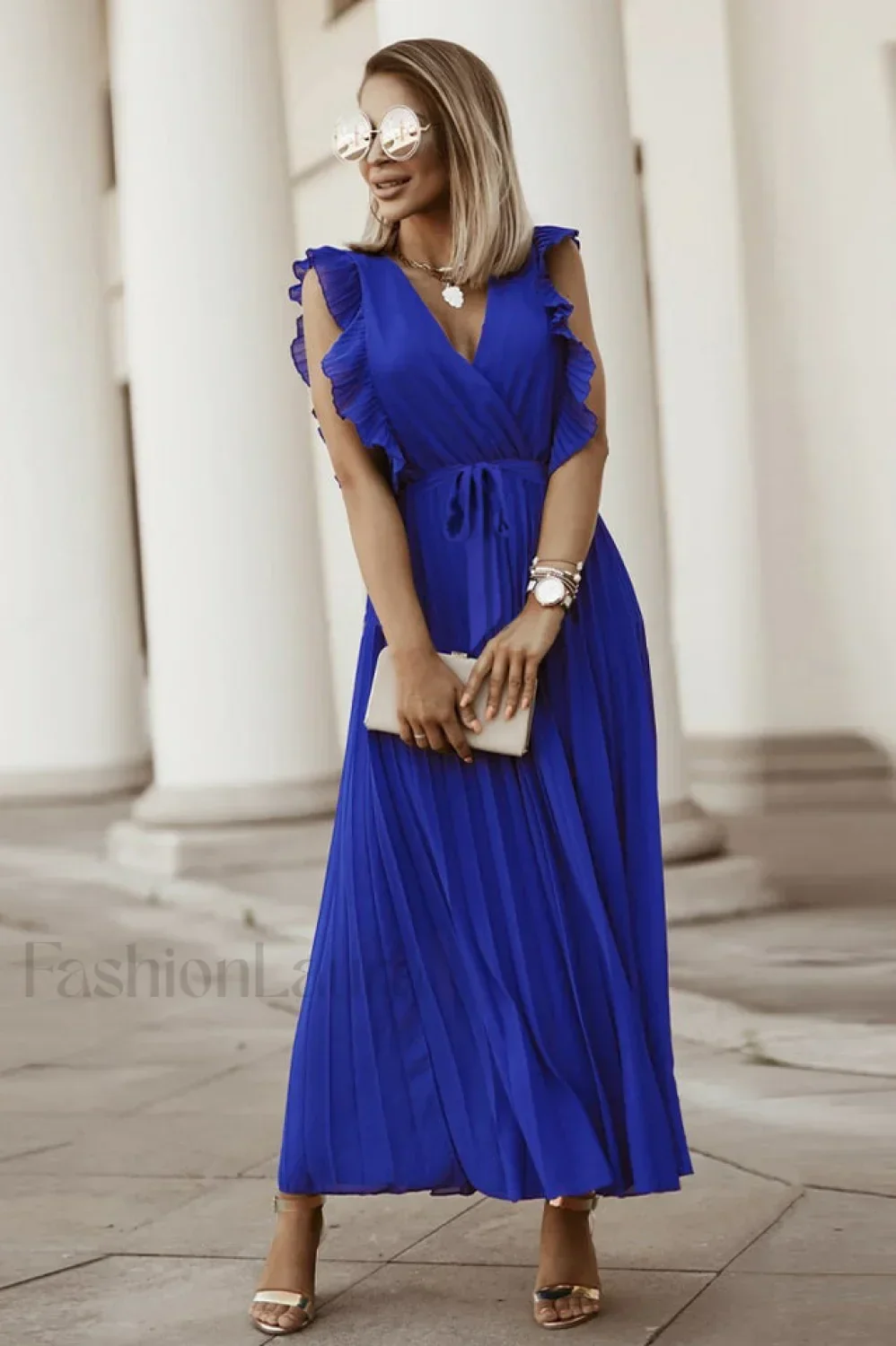 Pleated Elegant Maxi Dress - Image 13