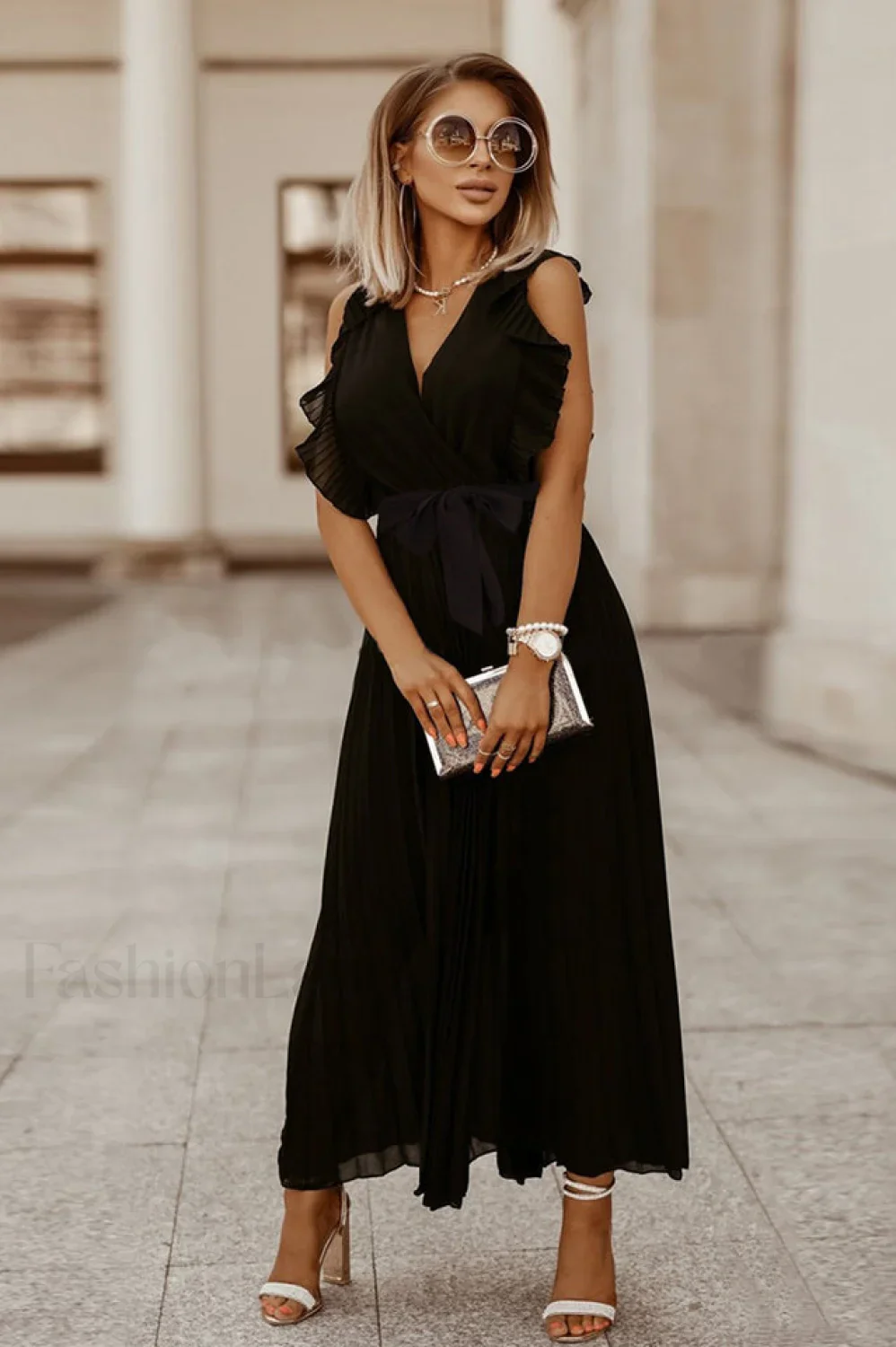 Pleated Elegant Maxi Dress - Image 29