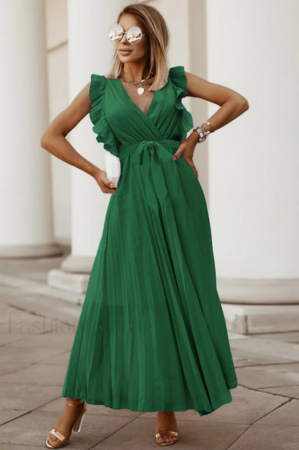 Pleated Elegant Maxi Dress - Image 33