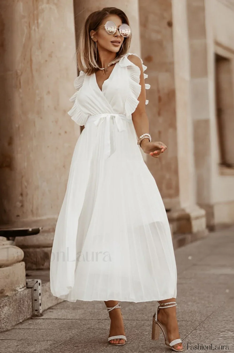 Pleated Elegant Maxi Dress - Image 36