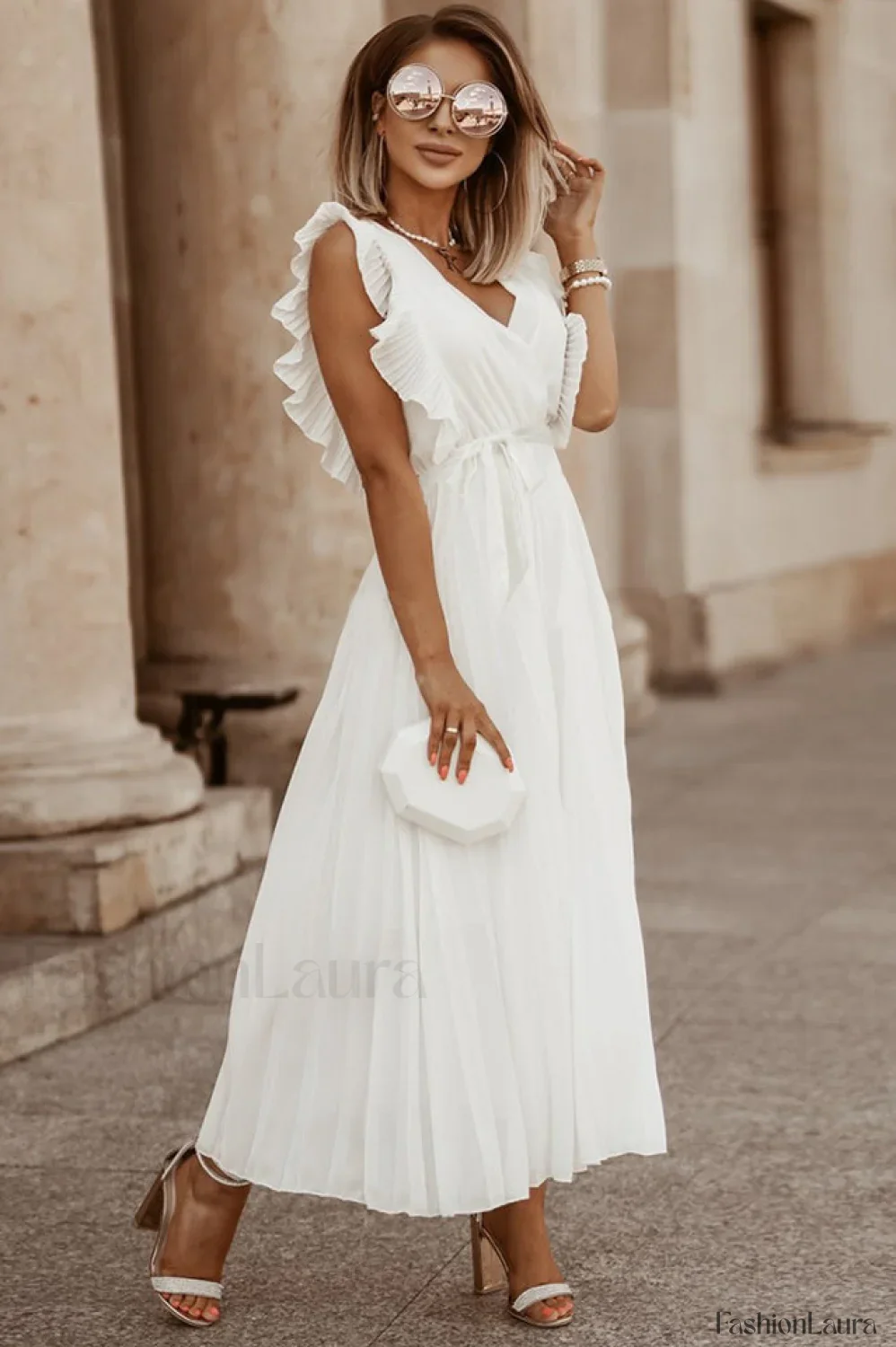 Pleated Elegant Maxi Dress - Image 37