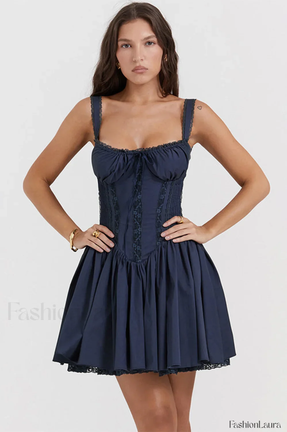 Pietra White Stylish Corset Mini Dress - Image 53
