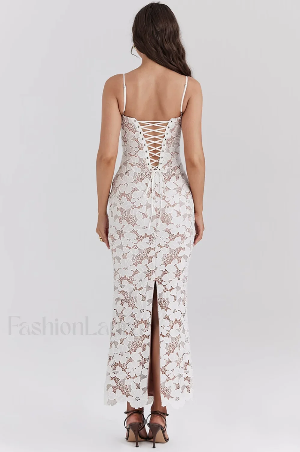 Pearl White Floral Charming Embroidered Maxi Dress - Image 10