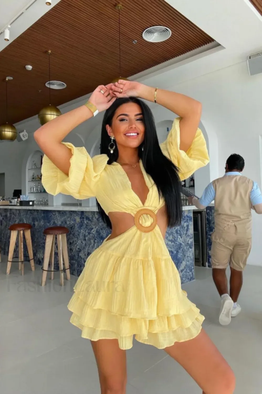 Paloma Puff Stylish Sleeve Mini Dress - Image 48