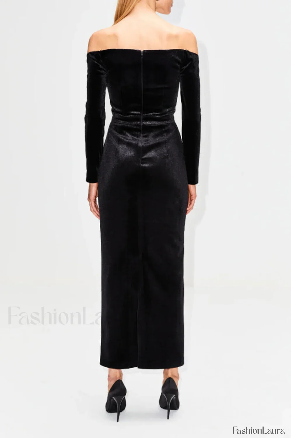 Palma Strapless Stylish Velvet Dress - Image 38