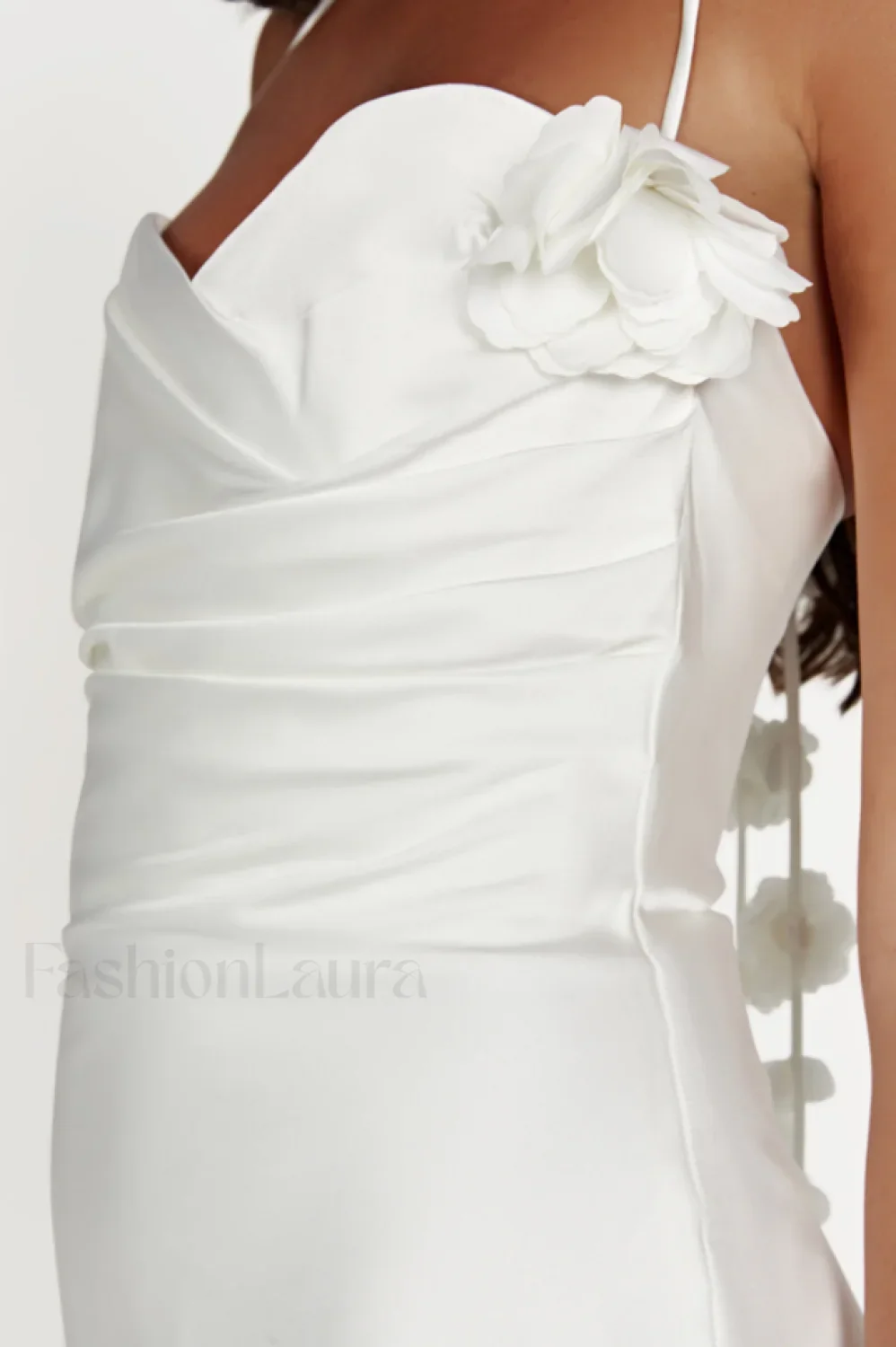 Otillie Rose Halter Charming Satin Mini Dress - Image 10