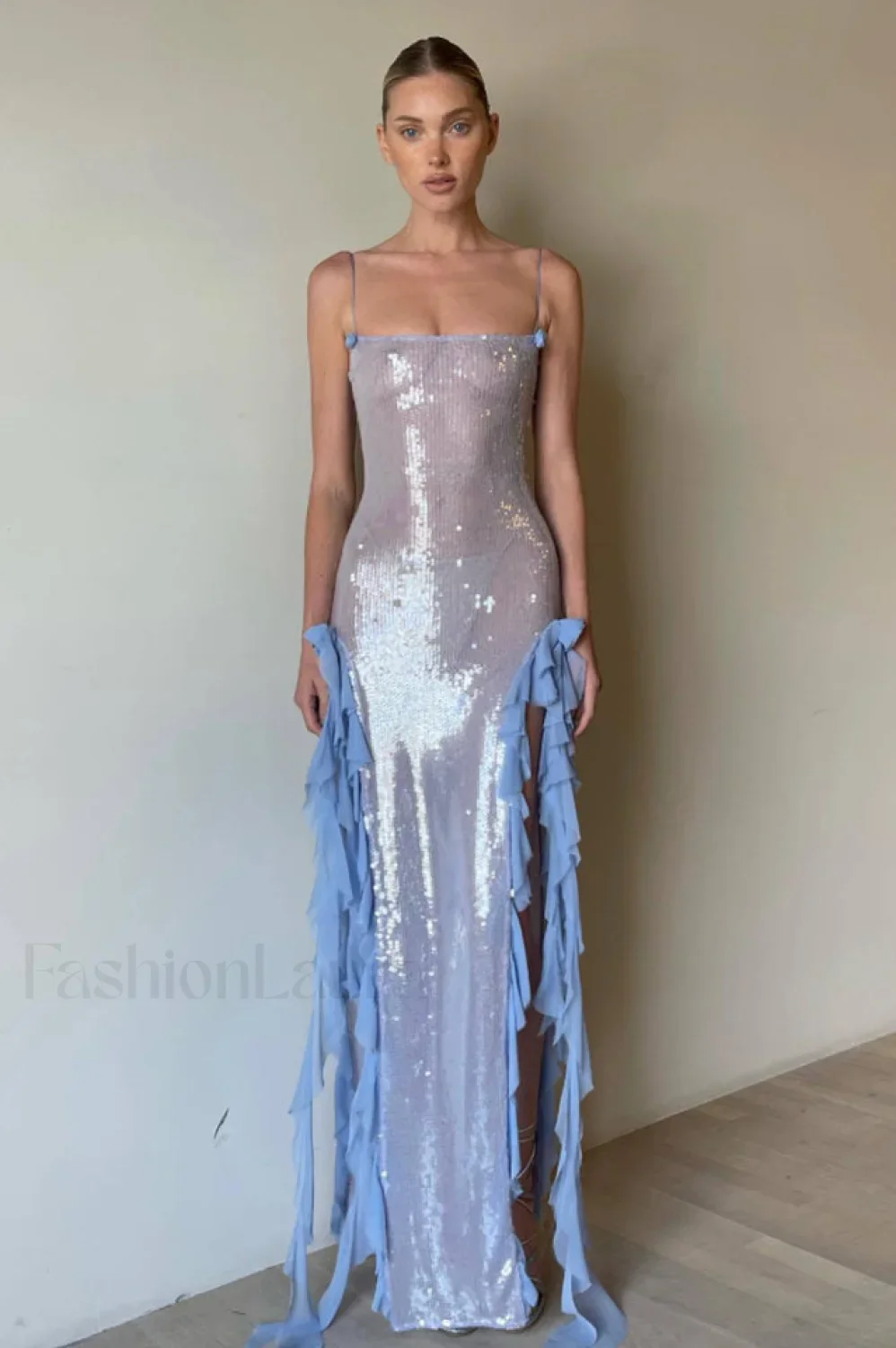 Othniel Sequin Stylish Embellished Ruffle Dress - Image 7