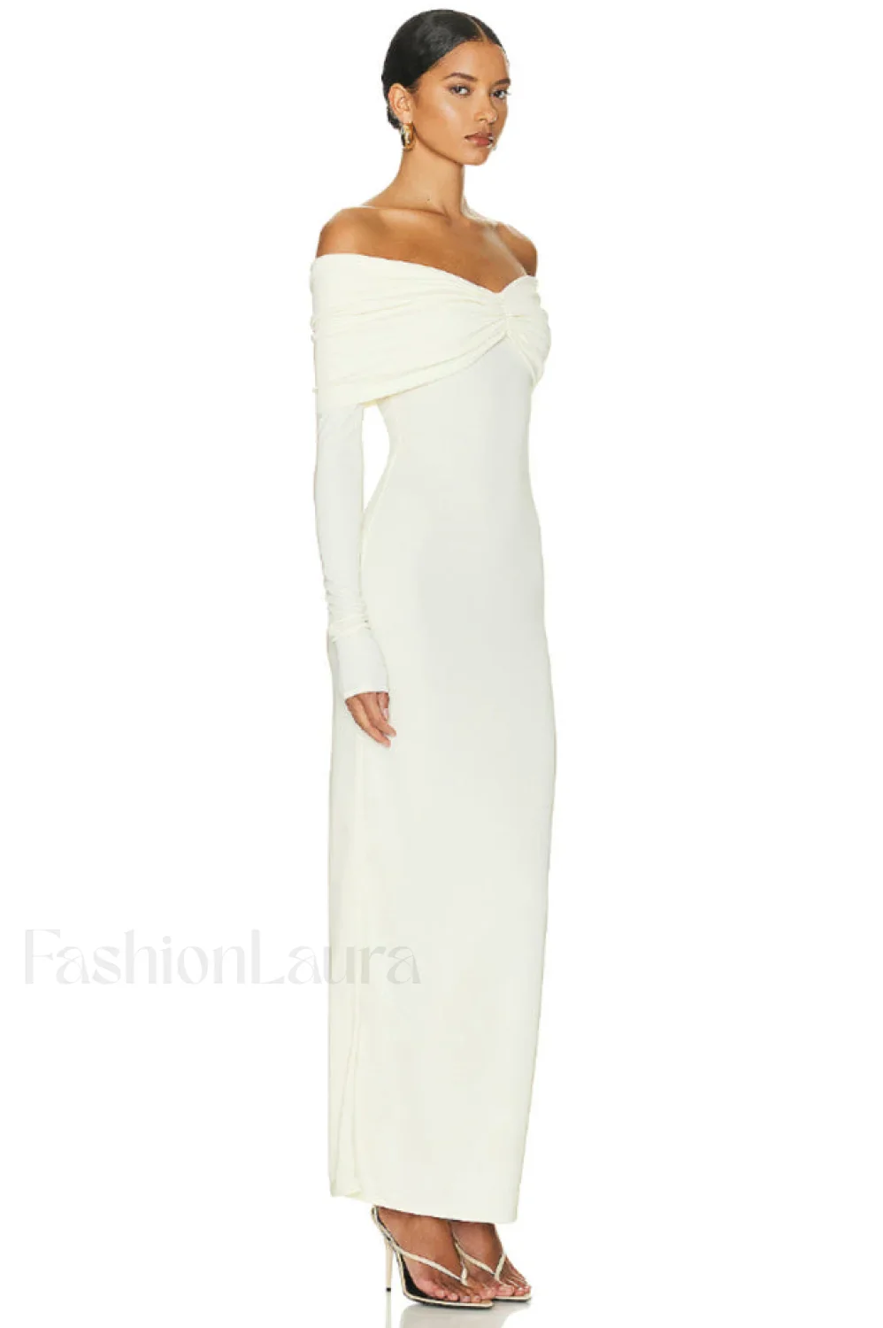 Off Shoulder Bodycon Charming Bardot Midi Dress - Image 27