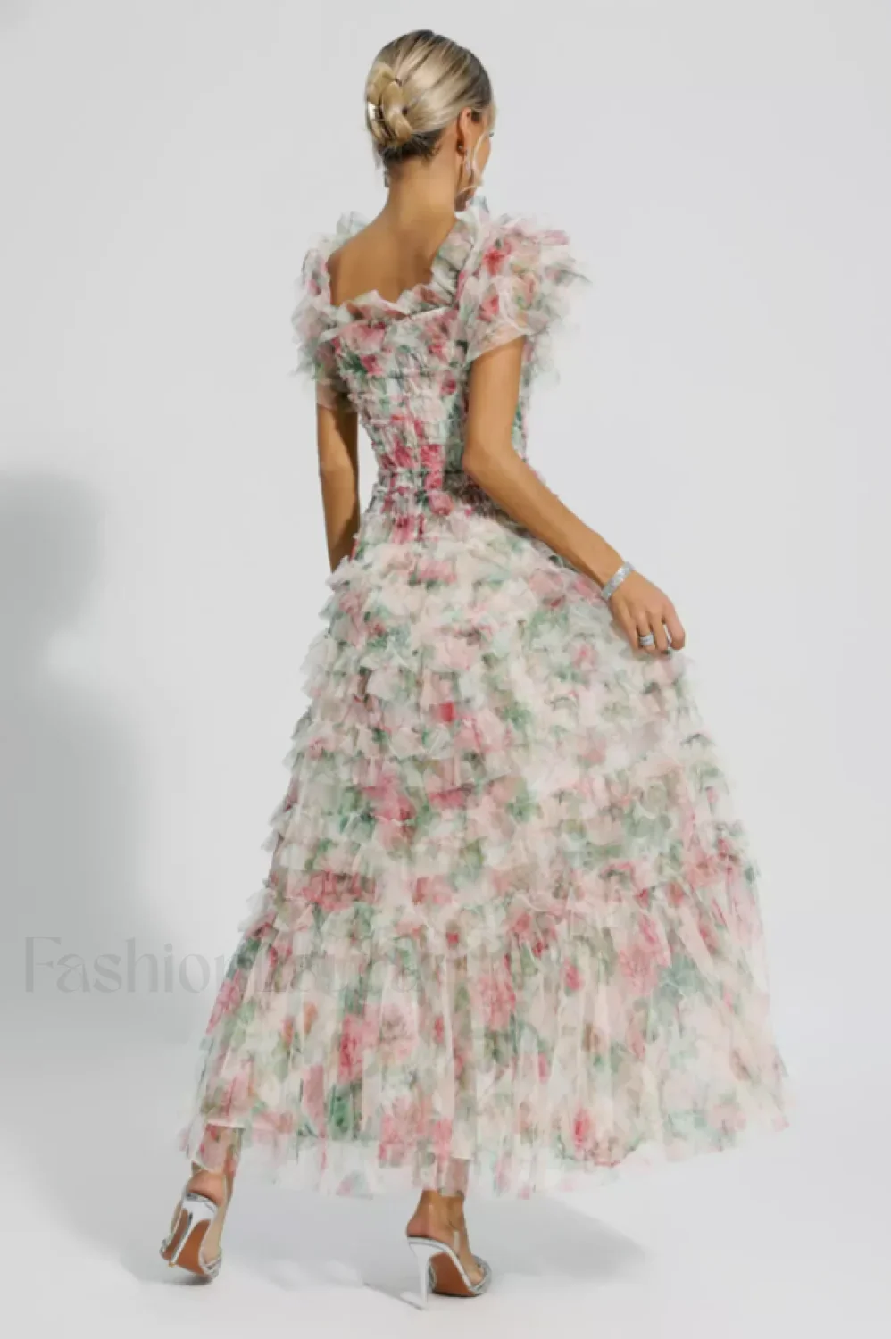 Nola Ruched Stylish Floral Maxi Dress - Image 12