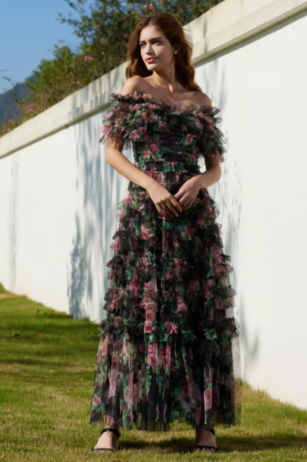 Nola Ruched Stylish Floral Maxi Dress - Image 13