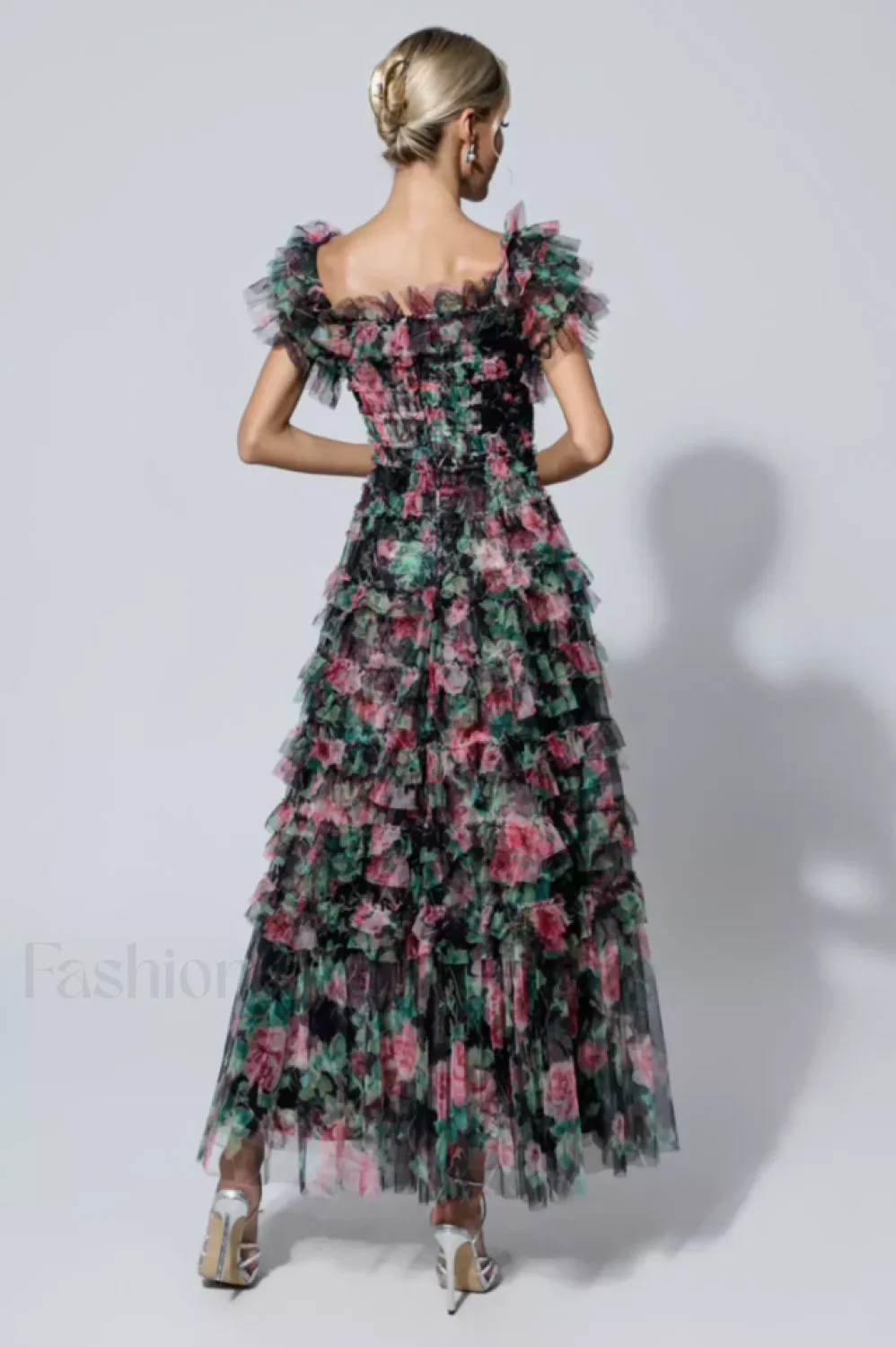 Nola Ruched Stylish Floral Maxi Dress - Image 44
