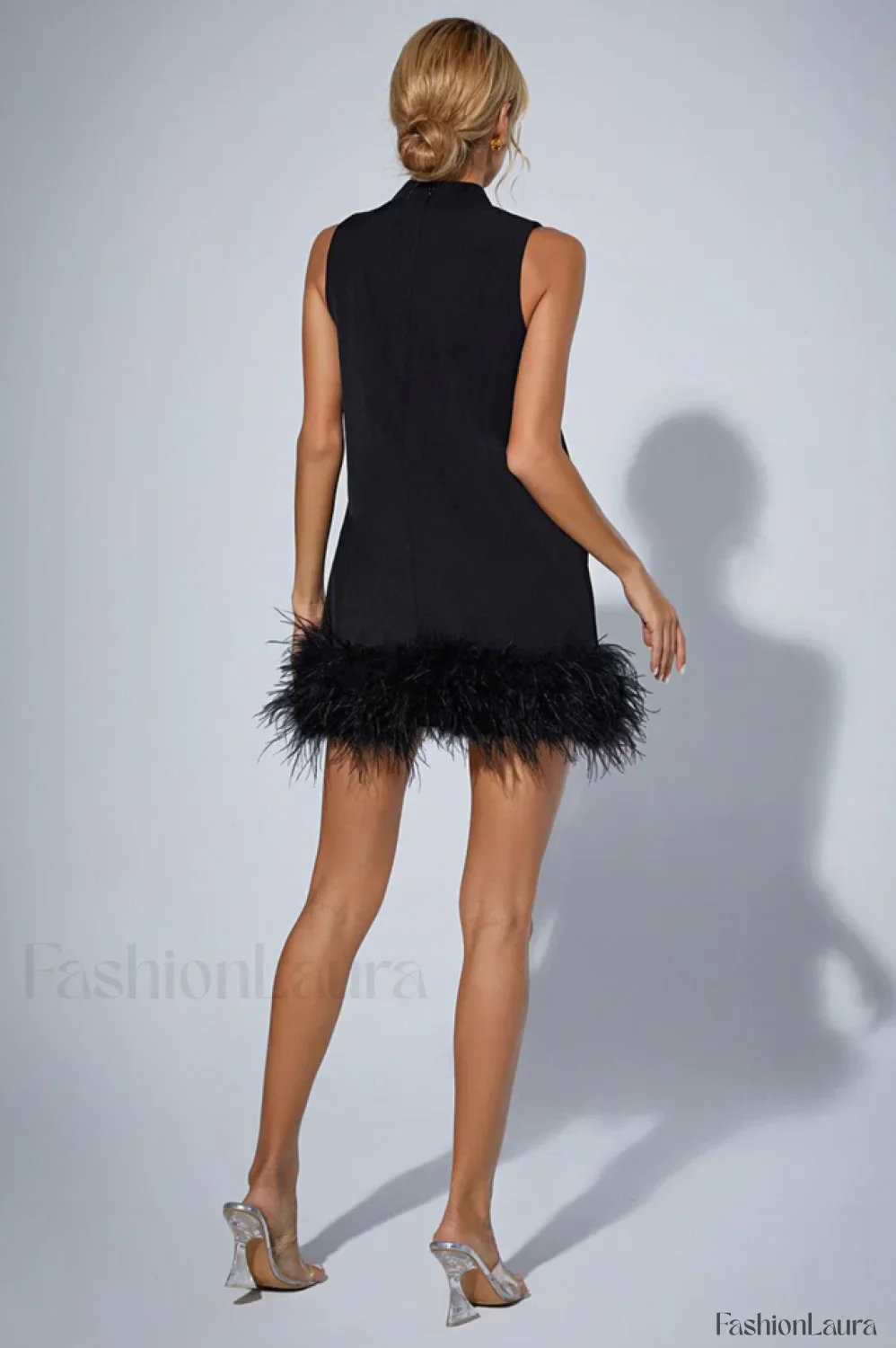 Nisha Feather Stylish Mini Dress - Image 28