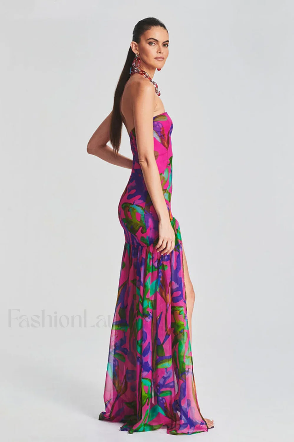 Nicole Silk Stylish Chiffon Midi Dress - Image 2
