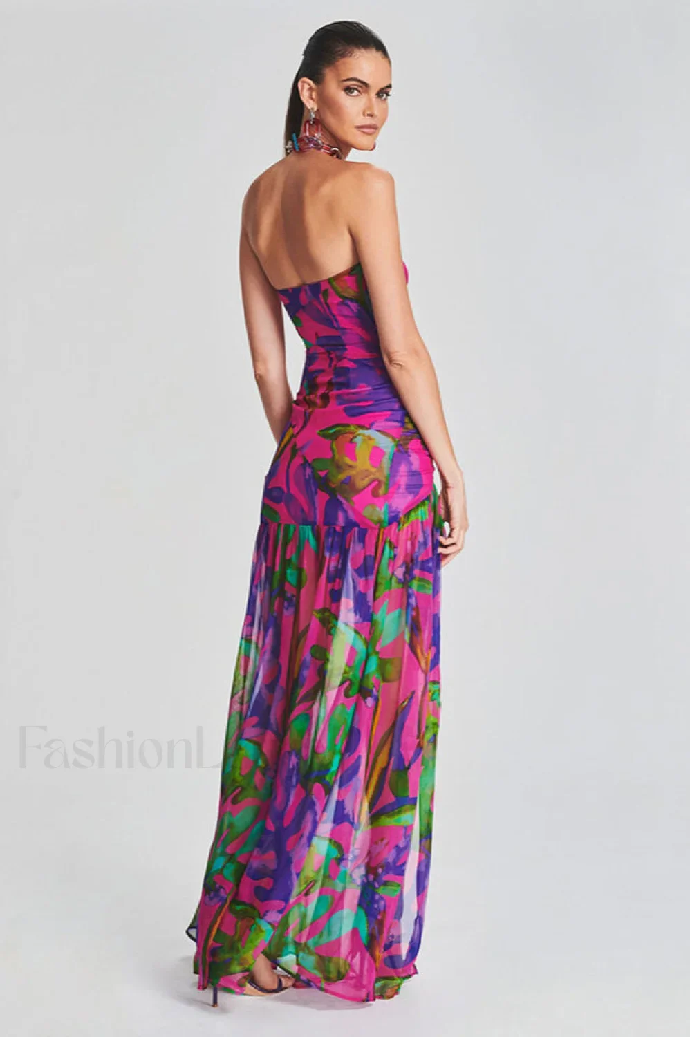 Nicole Silk Stylish Chiffon Midi Dress - Image 32