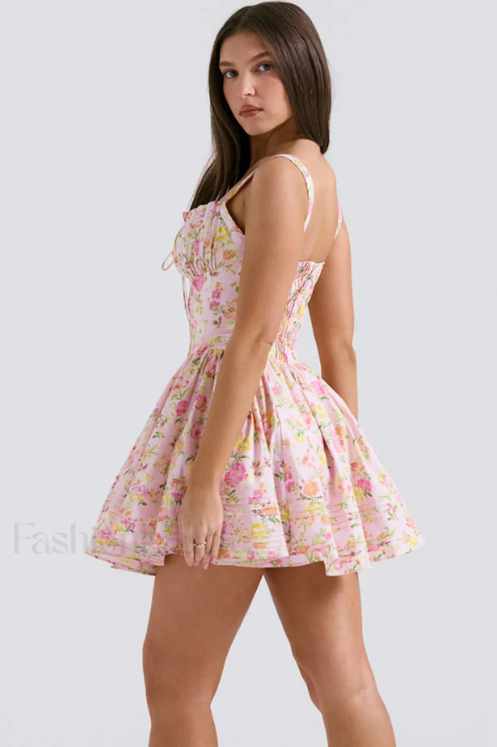 Natassia White Stylish Cotton Mini Dress - Image 26