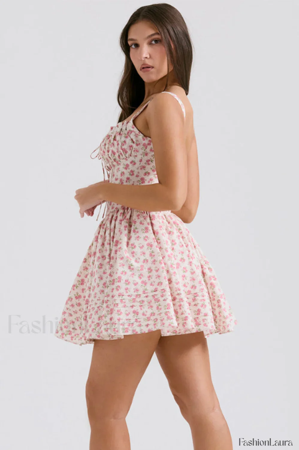 Natassia White Stylish Cotton Mini Dress - Image 40