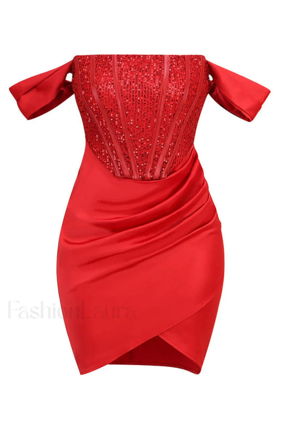 Nadia Off Stylish Shoulder Mini Dress - Image 10