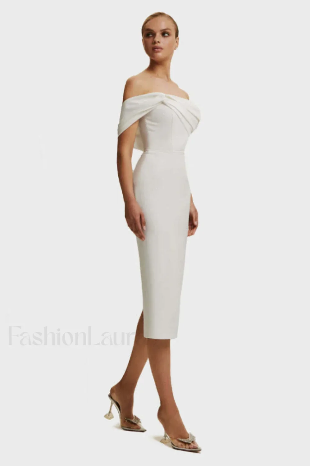 Milla Nova Draped Charming Crepe Midi Dress - Image 23