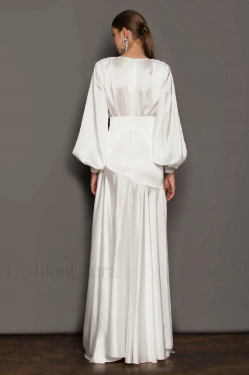 Michele Satin Stylish Formal Maxi Dress - Image 25