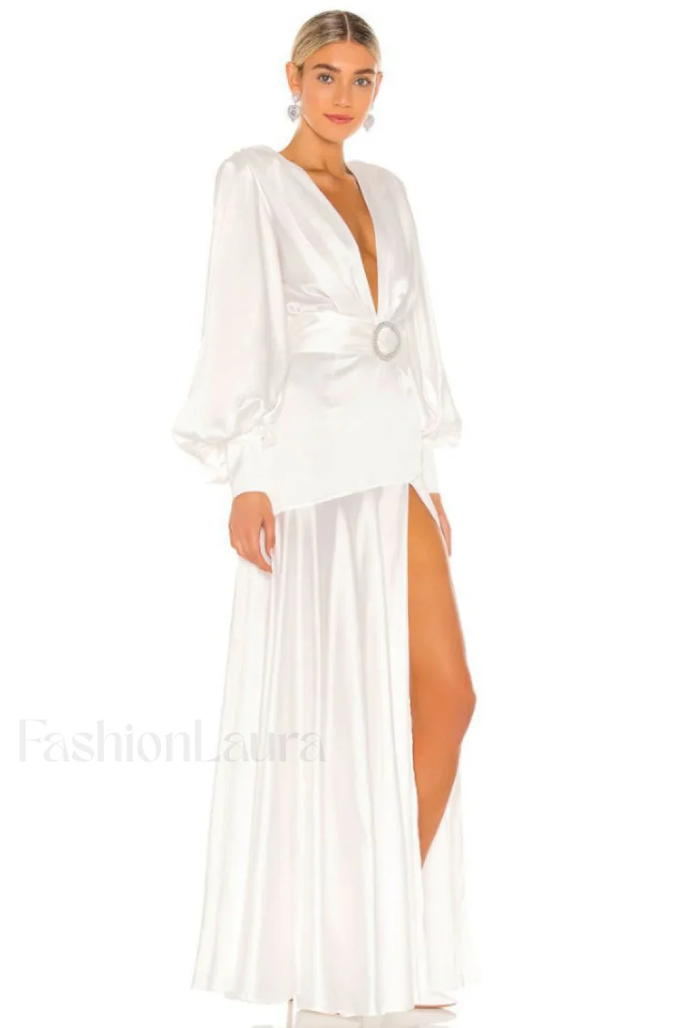 Michele Satin Stylish Formal Maxi Dress - Image 7