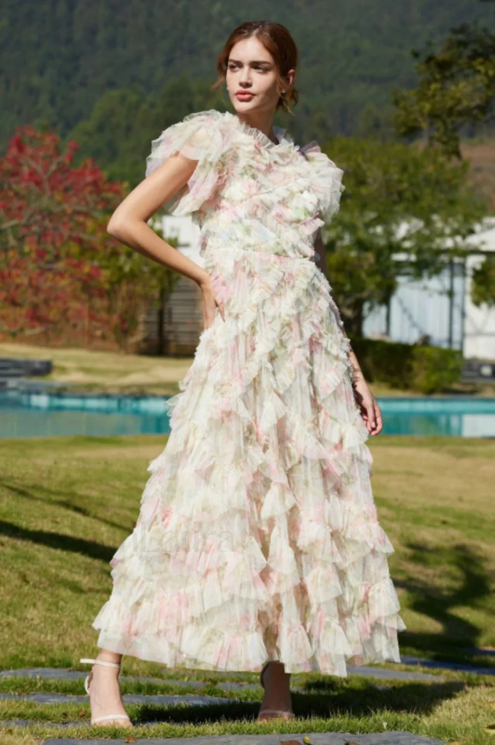 Maxine Floral Embroidery Charming Sleeveless Maxi Dress - Image 40