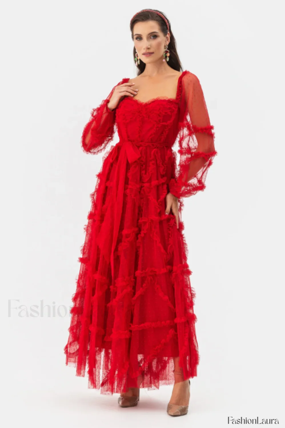 Maryam Sweetheart Stylish Belted Maxi Dress - Image 29
