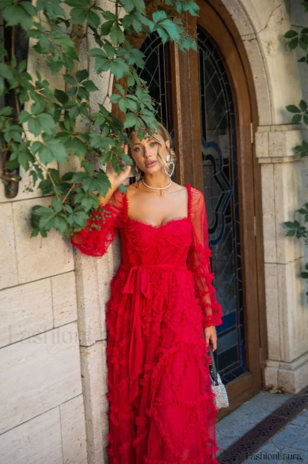 Maryam Sweetheart Stylish Belted Maxi Dress - Image 30