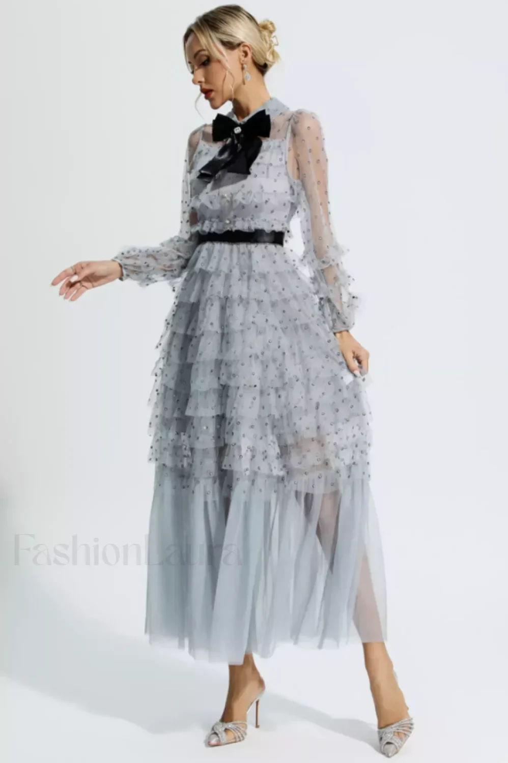 Maddison Polka Stylish Dot Maxi Dress - Image 12