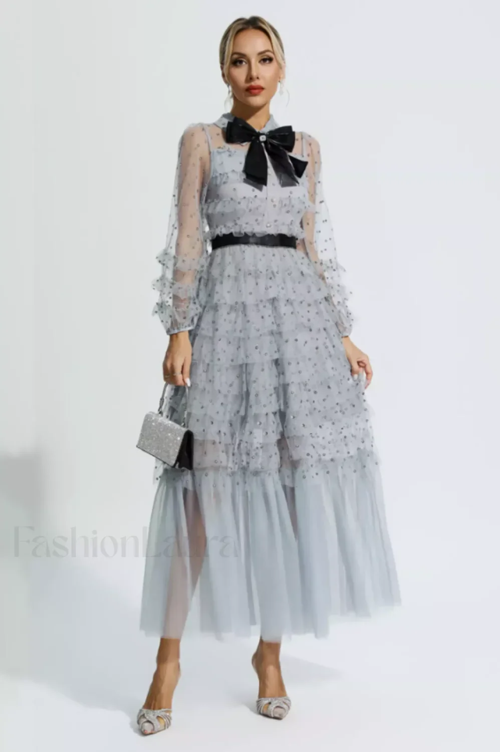 Maddison Polka Stylish Dot Maxi Dress - Image 25