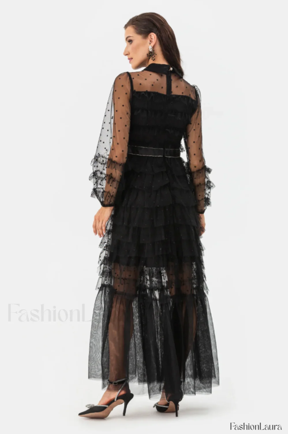 Maddison Polka Stylish Dot Maxi Dress - Image 45