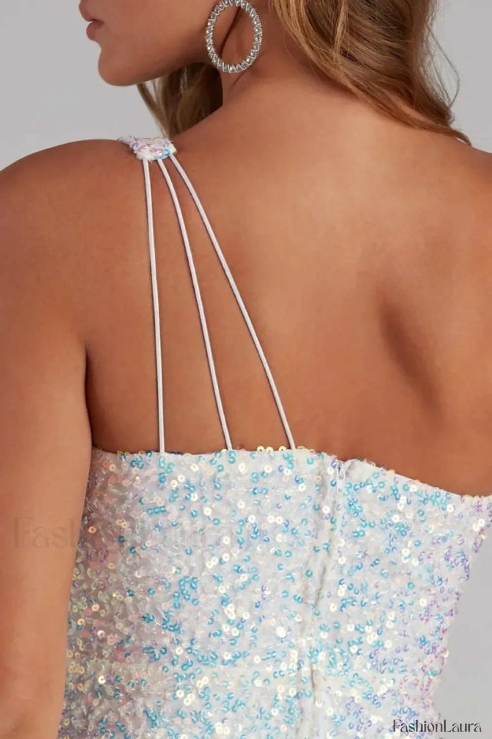 Lyla Formal Stylish One-Shoulder Sequin Dress - Image 21