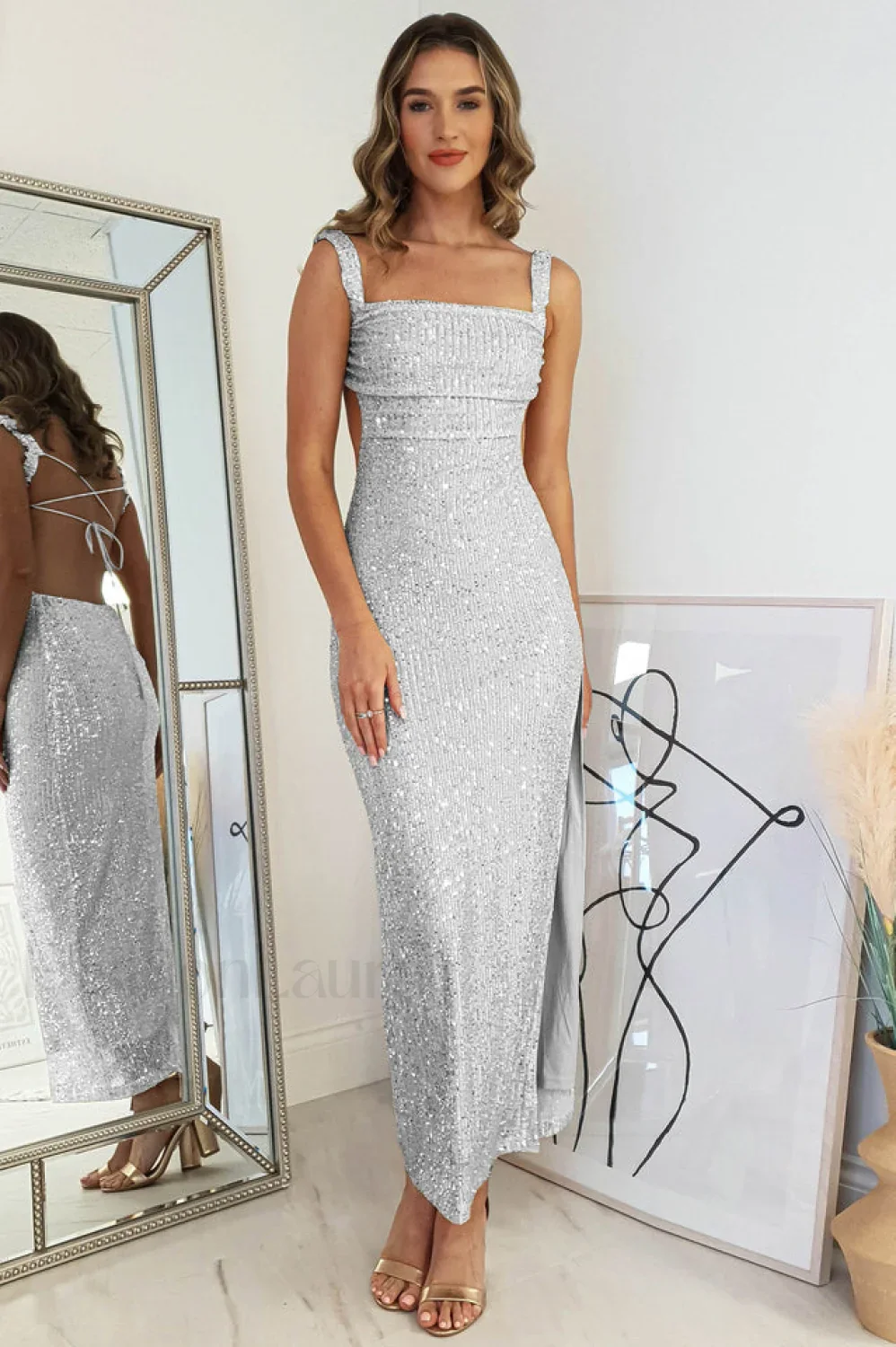 Lulana Sequin Stylish Midi Dress - Image 18