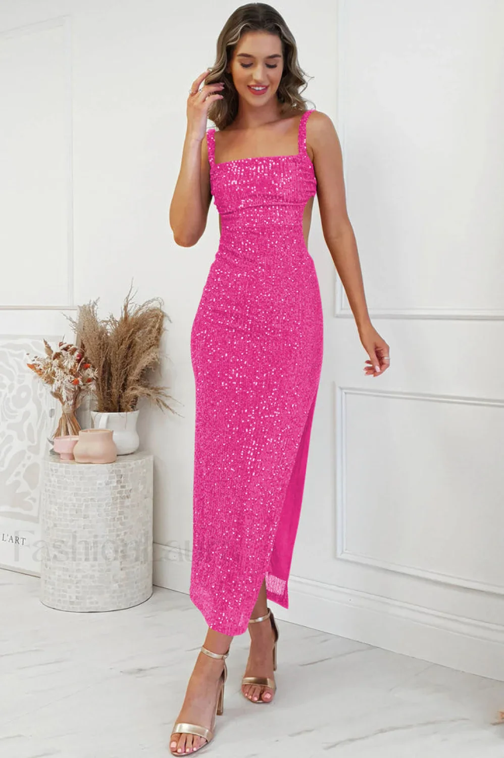 Lulana Sequin Stylish Midi Dress - Image 43