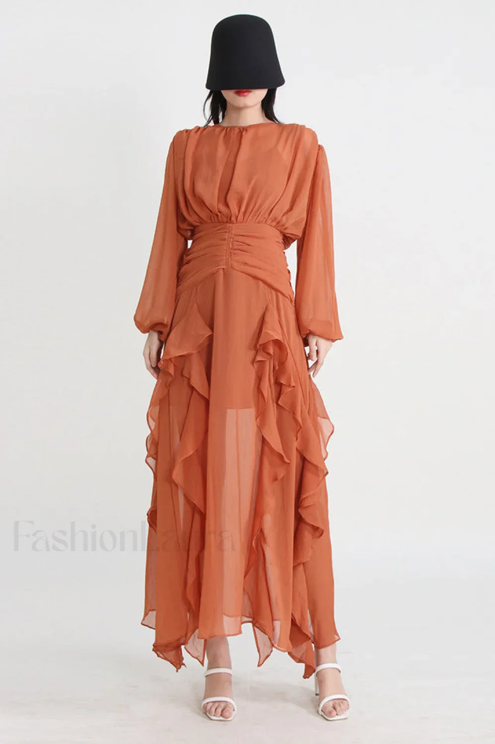 Leonie Ballon Stylish Sleeve Maxi Dress