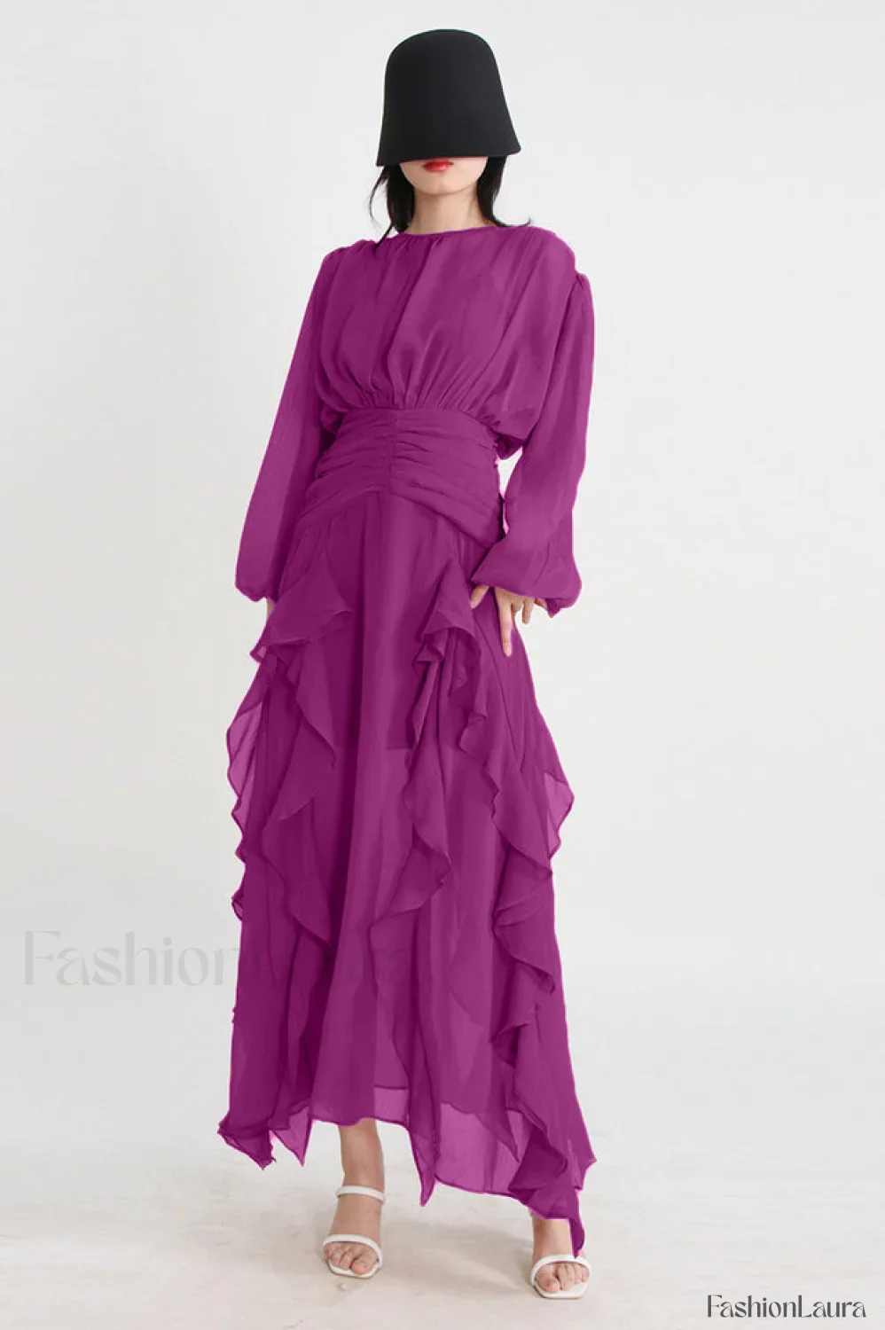 Leonie Ballon Stylish Sleeve Maxi Dress - Image 14